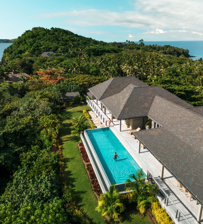 Kokomo Accommodation Residences Sunset Aerial Exterior Pool JA